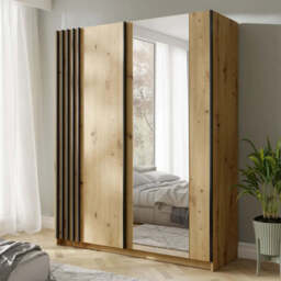 Baydero 10 Sliding Door Wardrobe 150cm - Black 150cm - thumbnail 8