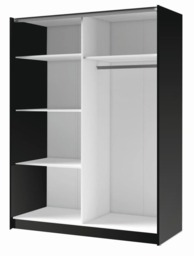 Baydero 10 Sliding Door Wardrobe 150cm - Black 150cm - thumbnail 7