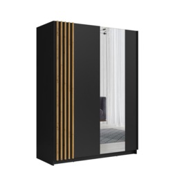 Baydero 10 Sliding Door Wardrobe 150cm - Black 150cm - thumbnail 6
