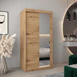 Tokyo II Sliding Door Wardrobe 100cm - White 100cm - thumbnail 6