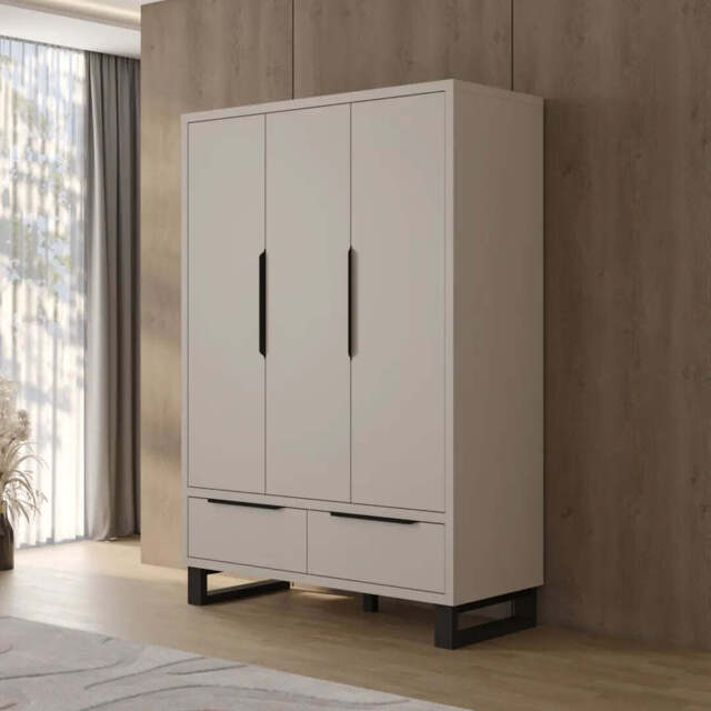 Halle Hinged Door Wardrobe 145cm - Cashmere 145cm - image 1