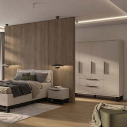 Halle Hinged Door Wardrobe 145cm - Cashmere 145cm - thumbnail 8