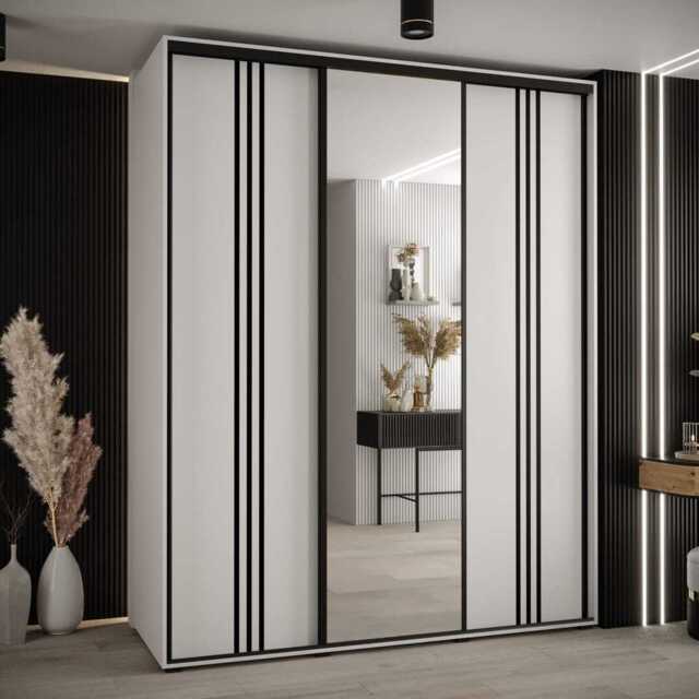 Cannes VII Sliding Door Wardrobe 190cm - White 190cm - image 1