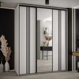 Cannes VII Sliding Door Wardrobe 190cm - White 190cm - thumbnail 1