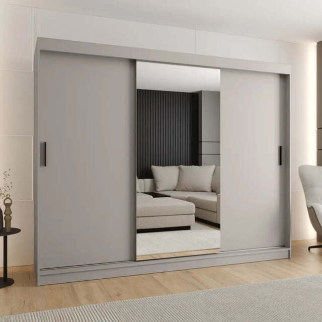 Rubino T1 Sliding Door Wardrobe 250cm - Cashmere 250cm - image 1
