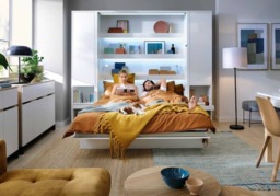 BC-13 Vertical Wall Bed Concept 180cm - White Gloss 180 x 200cm - thumbnail 4