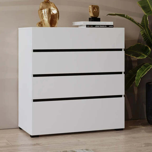 Kross Chest Of Drawers 80cm - White 80cm - image 1