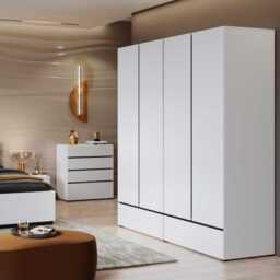 Kross Chest Of Drawers 80cm - White 80cm - thumbnail 4