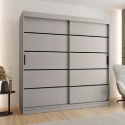 Rubino V1 Sliding Door Wardrobe 200cm - Oak Walnut 200cm - thumbnail 5