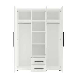 Maxione MX-12 Hinged Door Wardrobe 150cm - White 150cm - thumbnail 4