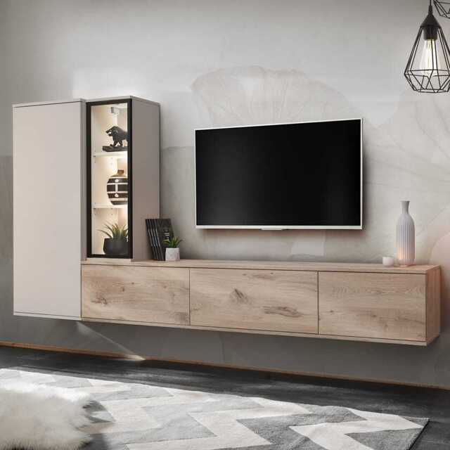 "Clare Entertainment Unit For TVs Up To 65"" - Cashmere 240cm" - image 1