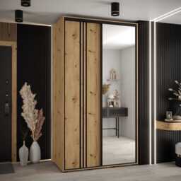 Cannes VII Sliding Door Wardrobe 140cm - Oak Artisan 140cm