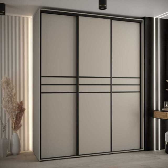 Dakota X Sliding Door Wardrobe 190cm - Cashmere 190cm - image 1