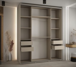Dakota X Sliding Door Wardrobe 190cm - Cashmere 190cm - thumbnail 6