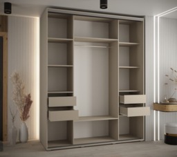 Dakota X Sliding Door Wardrobe 190cm - Cashmere 190cm - thumbnail 5