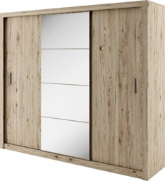 Idea 01 - 3 Sliding Door Wardrobe 250cm - 250cm Oak San Remo - thumbnail 1