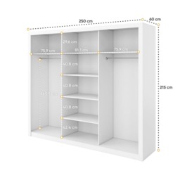 Idea 01 - 3 Sliding Door Wardrobe 250cm - 250cm Oak San Remo - thumbnail 7
