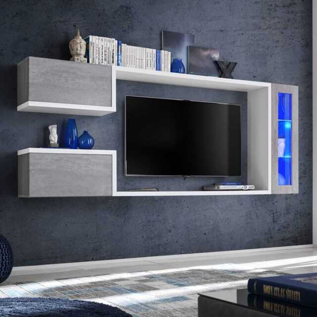 "Galaxy Entertainment Unit For TVs Up To 60"" - Concrete Grey 235cm" - image 1