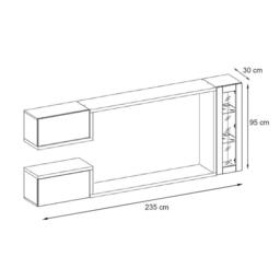 "Galaxy Entertainment Unit For TVs Up To 60"" - Concrete Grey 235cm" - thumbnail 3