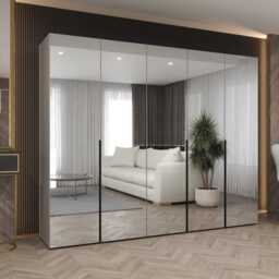 Alicante III Hinged Door Wardrobe 250cm - Black 250cm - thumbnail 3