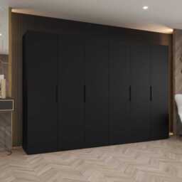 Marbella I Hinged Door Wardrobe 300cm - Black 300cm - thumbnail 1
