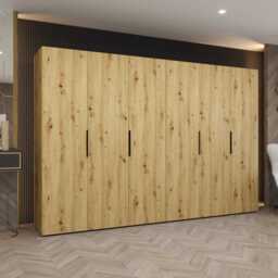 Marbella I Hinged Door Wardrobe 300cm - Black 300cm - thumbnail 7