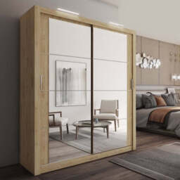 Arti 3 - 2 Sliding Door Wardrobe 181cm - Oak Shetland 181cm - thumbnail 1
