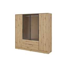 Kelly Hinged Door Wardrobe 206cm [Glass] - Graphite 206cm - thumbnail 5