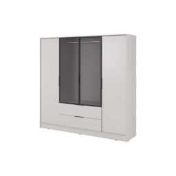 Kelly Hinged Door Wardrobe 206cm [Glass] - Graphite 206cm - thumbnail 8