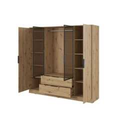 Kelly Hinged Door Wardrobe 206cm [Glass] - Graphite 206cm - thumbnail 6