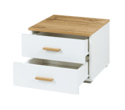 Wood WD23 Pair of Bedside Cabinets - White Gloss 47cm - thumbnail 3