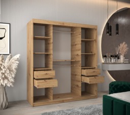 Verona 02 Sliding Door Wardrobe 180cm - White 180cm - thumbnail 8