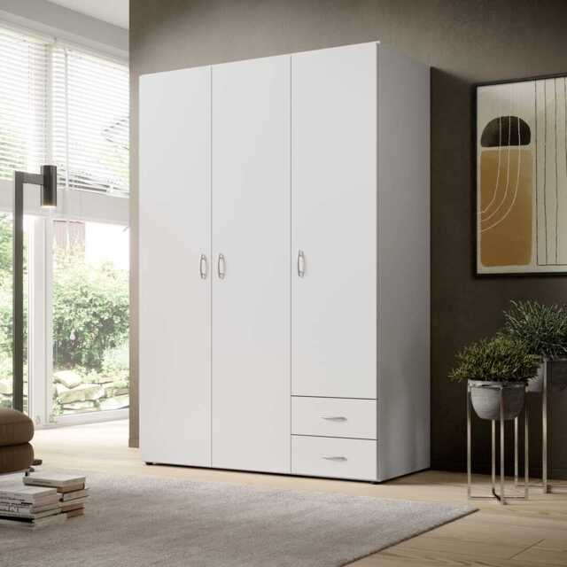 Base Hinged Door Wardrobe 120cm - White 120cm - image 1