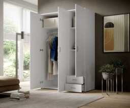 Base Hinged Door Wardrobe 120cm - White 120cm - thumbnail 3