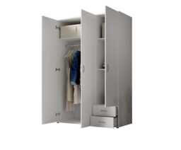 Base Hinged Door Wardrobe 120cm - White 120cm - thumbnail 8