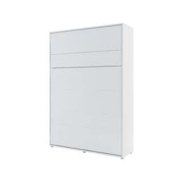 BC-01 Vertical Wall Bed Concept 140cm With Storage Cabinets and LED - White Gloss 140 x 200cm - thumbnail 7