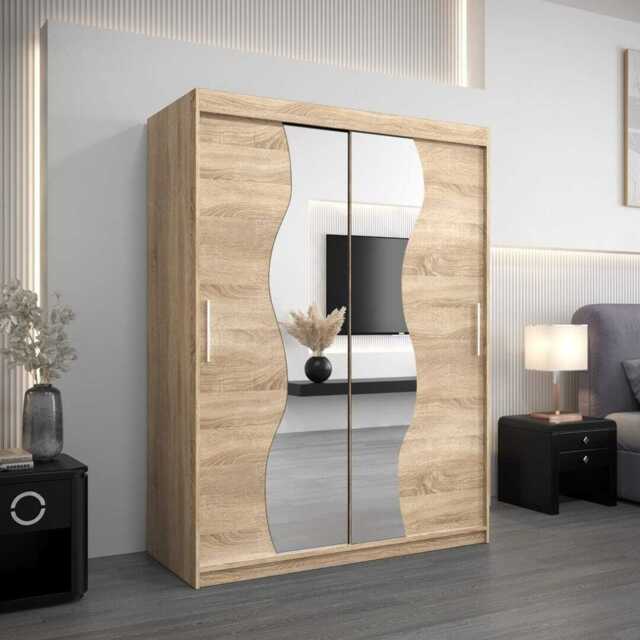 Madrid Sliding Door Wardrobe 150cm - Oak Sonoma 150cm - image 1