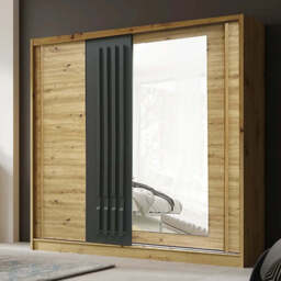 Avantgarde AV5 Sliding Door Wardrobe 200cm - Oak Artisan 200cm - thumbnail 1