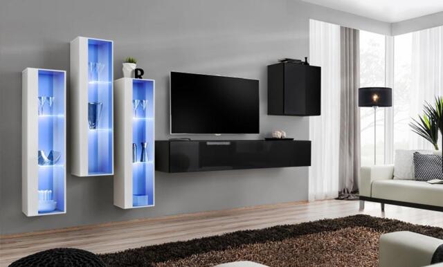 "Switch XIII Entertainment Unit For TVs Up To 75"" - Black 330cm White" - image 1