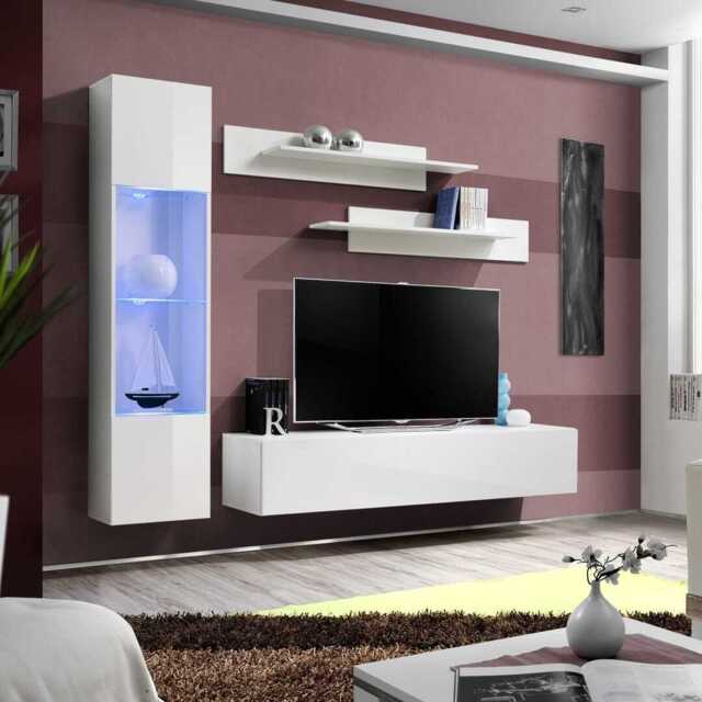 "Fly G3 Entertainment Unit For TVs Up To 60"" - White 210cm" - image 1