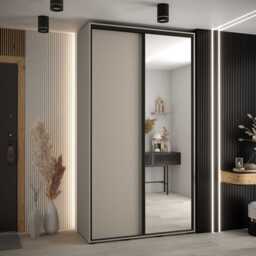 Dakota III Sliding Door Wardrobe 130cm - Cashmere 130cm - thumbnail 1