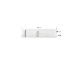 Massi MS-07 Wall Shelf 120cm - Alpine White 120cm - thumbnail 3