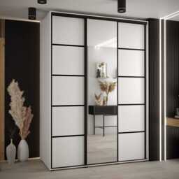 Cannes V Sliding Door Wardrobe 180cm - White 180cm - thumbnail 1