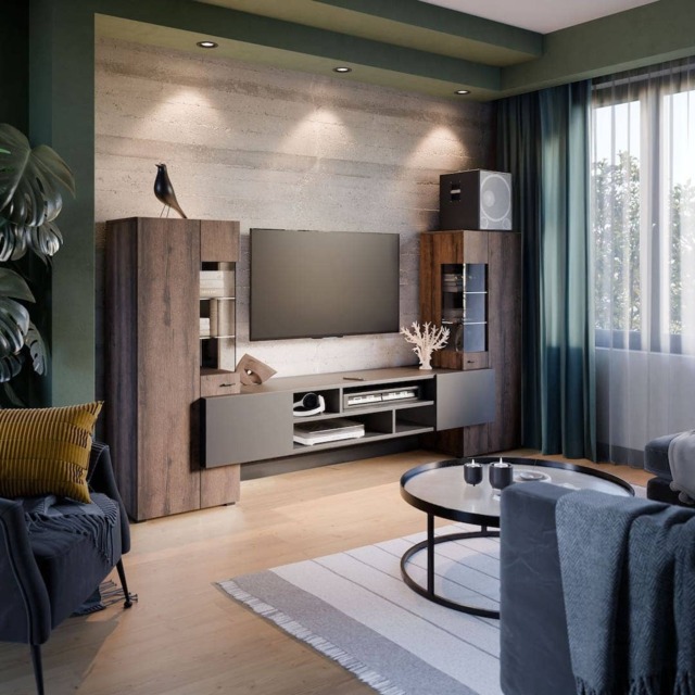 "Coby 10 Entertainment Unit For TVs Up To 60"" - Oak Monastery 270cm" - image 1