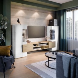 "Coby 10 Entertainment Unit For TVs Up To 60"" - Oak Monastery 270cm" - thumbnail 2