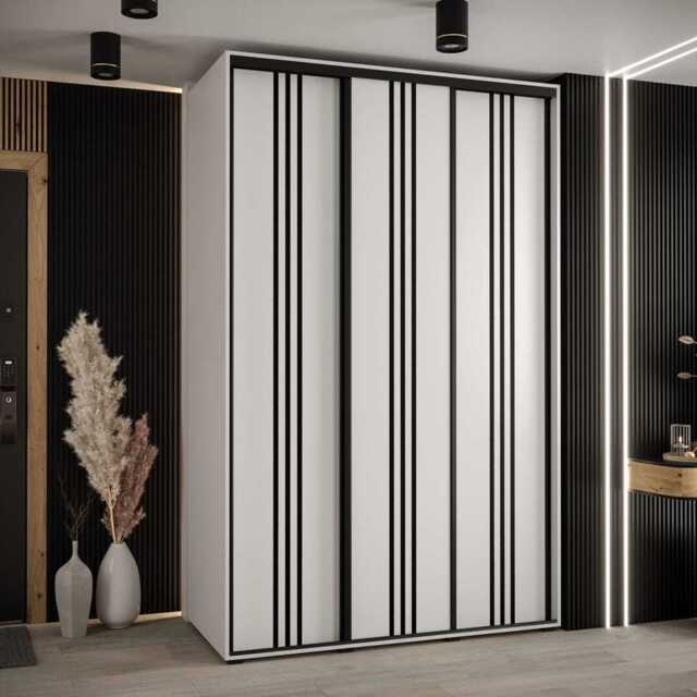Cannes VI Sliding Door Wardrobe 150cm - White 150cm - image 1