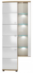 Polo 10 Tall Display Cabinet 86cm - White 86cm