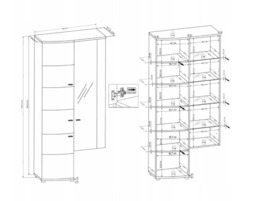 Polo 10 Tall Display Cabinet 86cm - White 86cm - thumbnail 2