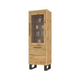Halle 05 Tall Display Cabinet 84cm - Oak Wotan 64cm - thumbnail 2