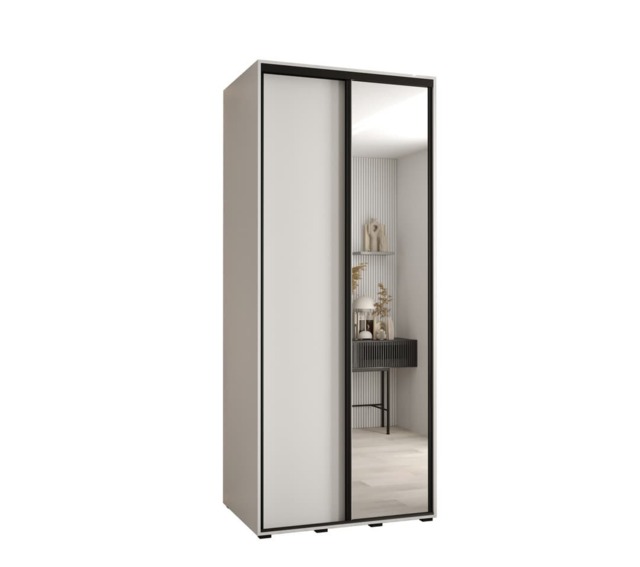 Cannes III Sliding Door Wardrobe 100cm - White 100cm - image 1